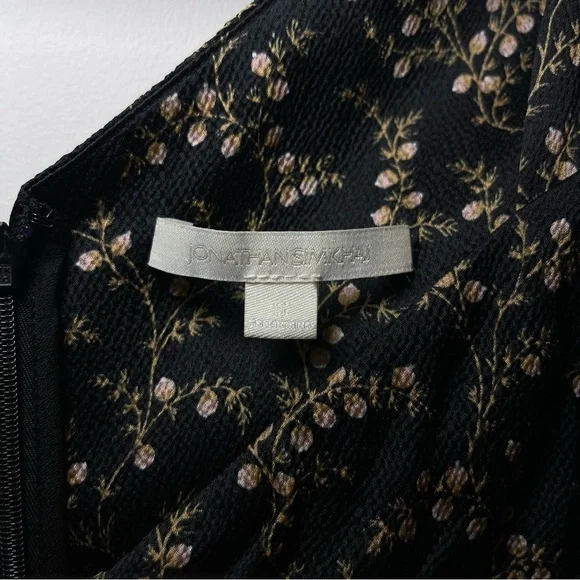 Jonathan Simkhai Women’s Black micro Floral Sweetheart Peplum Blouse blouse in S - Picture 6 of 9